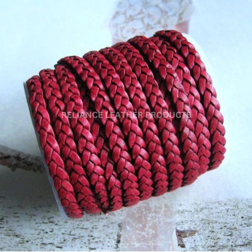 FLAT BRAIDED LEATHER CORD 3 PLY