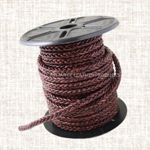 ROUND BRAIDED SQUARE BRAIDED LEATHER CORD 8 PLY
